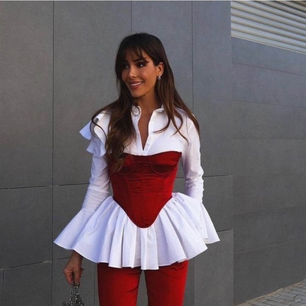 Zara • Red Corset Top